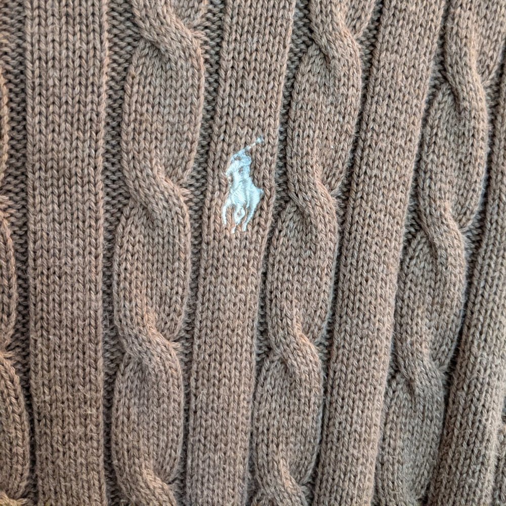 POLO RALPH LAUREN ✨ Tan Cable Knit Sweater - Picture 3 of 6